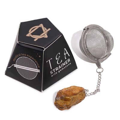 CGTS-09 - Raw Crystal Gemstone Tea Strainer - Gold Tigers Eye - Sold in 3x unit/s per outer