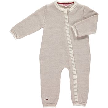 Combinaison de jour zippée en mérinos pour bébé - Avoine 2