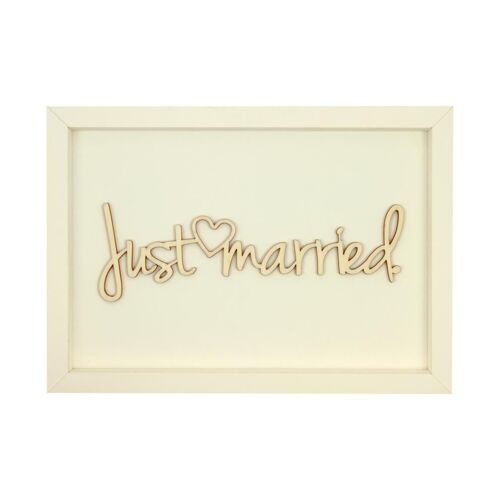 Just married - Rahmen Karte Holzschriftzug