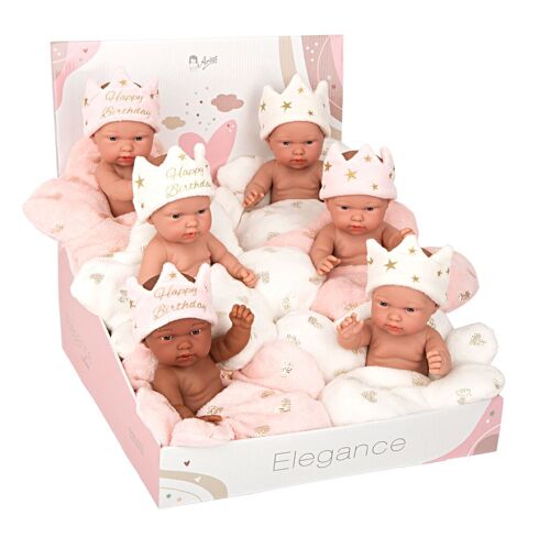 ELEGANCE PILLINES DOLLS (6 UNITS) WITH CUSHION IN DISPLAY CASE