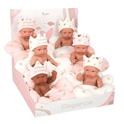 ELEGANCE PILLINES DOLLS (6 UNITS) WITH CUSHION IN DISPLAY CASE