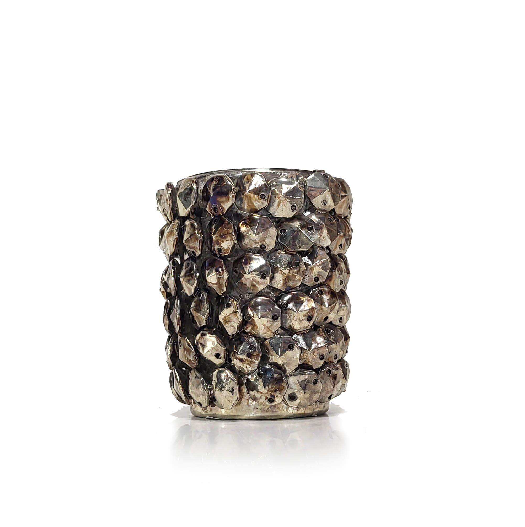 Portacandeline in metallo con struttura a scaglie 9cm