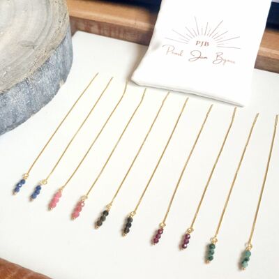 14k gold-filled semi-precious stone ear chains