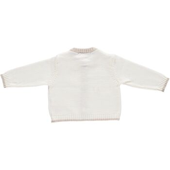 Cardigan bébé mérinos - Blanc et avoine 2