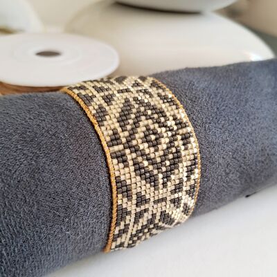 Hand-woven tribal cuff in Miyuki beads