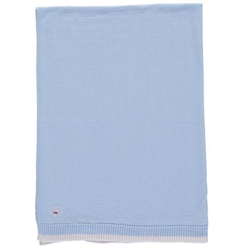 Merino Knitted Lightweight Baby Blanket - Beau Blue