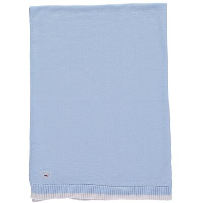 Couverture légère tricotée en mérinos pour bébé - Beau Blue