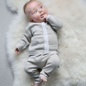 Legging bébé tricoté en mérinos - Avoine 7
