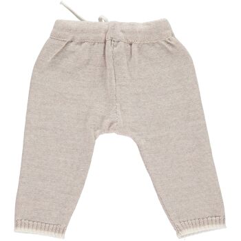 Legging bébé tricoté en mérinos - Avoine 9