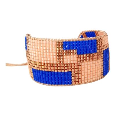 Hand-woven graphic bracelet in Miyuki beads