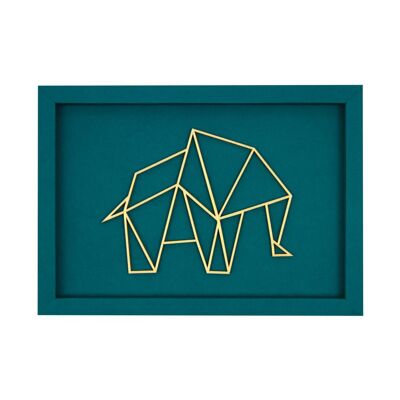 Elefante grande - letras de madera de tarjeta de marco