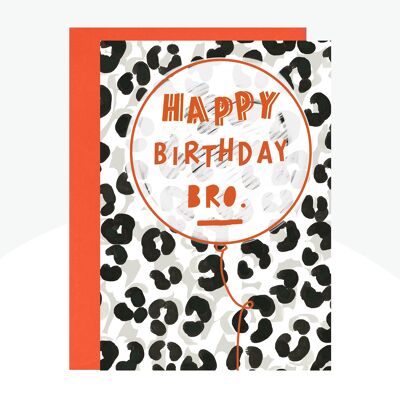 Biglietto leopardato con stampa al neon Bro