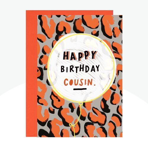 Cousin Neon Print Leopard Card