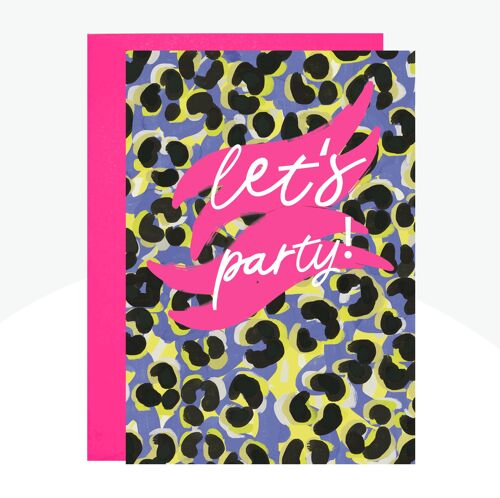 Let's Party! Neon Print Card