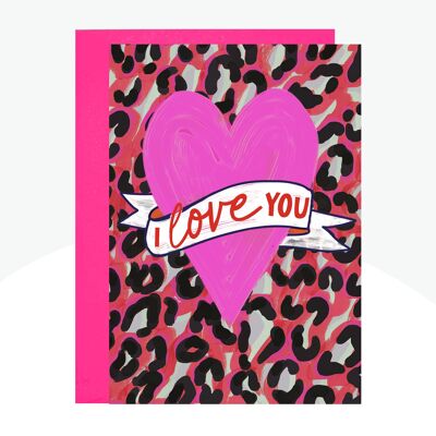 I Love You Neon Print Card
