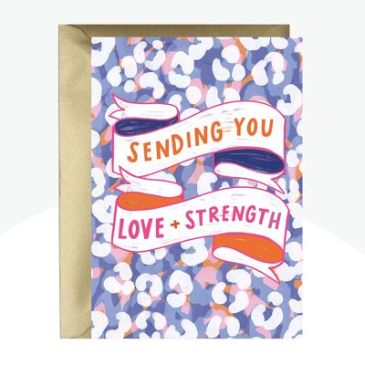 Ich sende dir „Love + Strength“-Neondruckkarte