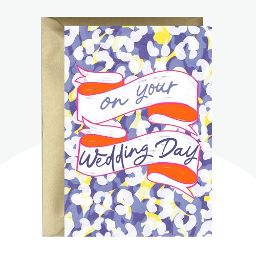On Your Wedding Day Neon Print Card