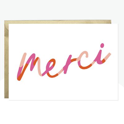 Merci' Neon Print Card