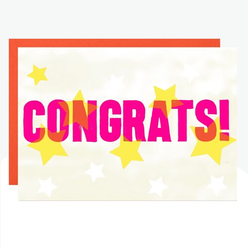 Congrats! Neon Print Card