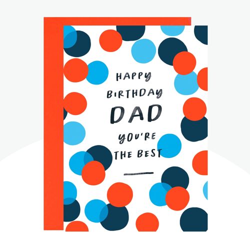 Dotty Dad Birthday Neon Print Card