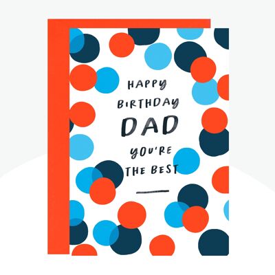 Dotty Dad Geburtstagskarte mit Neondruck