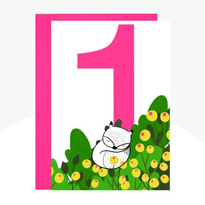 Tarjeta con estampado de neón Fox Age 1