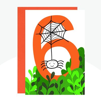 Spider Age 6 Neon-Druckkarte