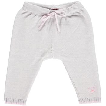 Legging Bébé Tricoté Mérinos - Gris Perle & Pétale 2