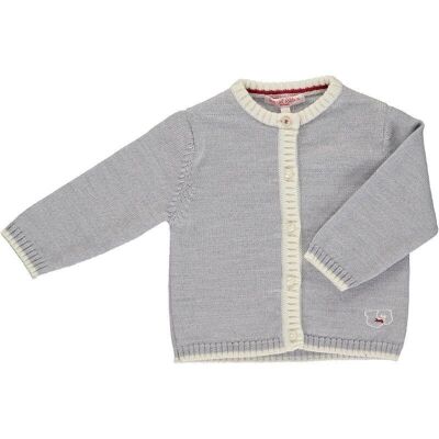 Cardigan per bebè in lana merino - Nebbia