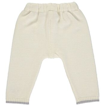 Legging bébé tricoté en mérinos - Blanc et Brume 3