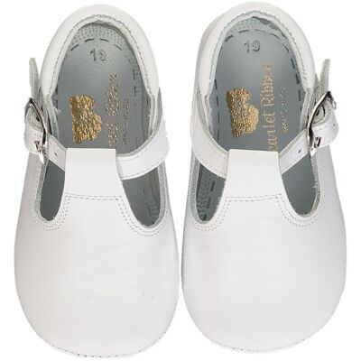 Soft Leather Baby 'Bonnie' Shoes - White