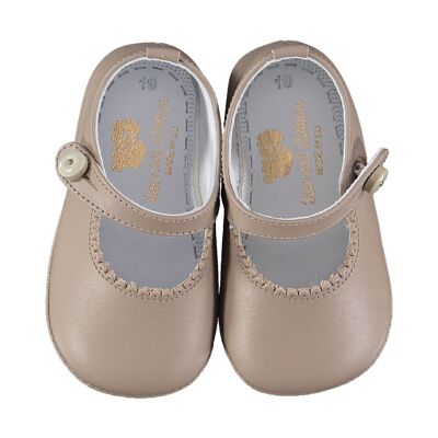 Zapatos Bebé 'Lucy' de Piel Suave - Taupe