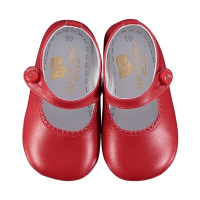 Soft Leather Baby 'Lucy' Shoes - Scarlet
