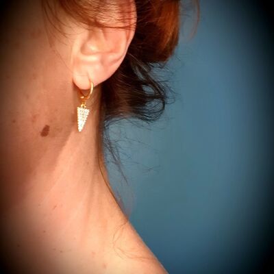 Geometric gold plate hoop earrings
