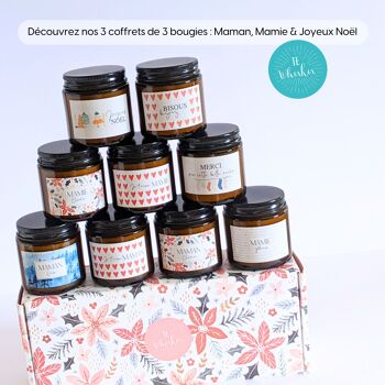 Coffret 3 grandes bougies parfumées Maman Chérie - Maman Louve - Je t'aime Maman | Cadeau Noël maman, cadeau anniversaire, fête des mères 5