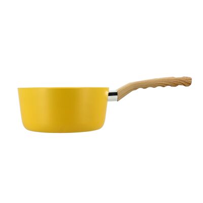 Saffron saucepan 18cm in aluminum induction wood effect handle