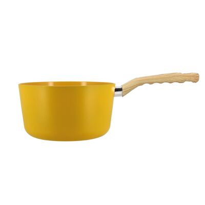 Saffron saucepan 20cm in aluminum induction wood effect handle