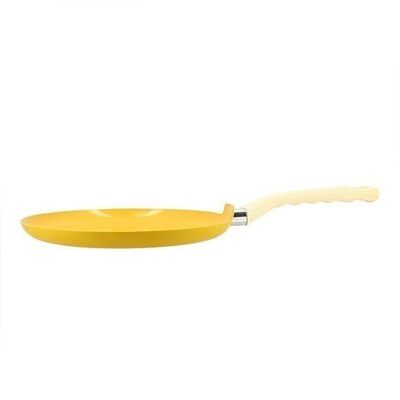 Safran-Crêpe-Maker 26 cm mit Aluminium-Induktionsgriff in Holzoptik