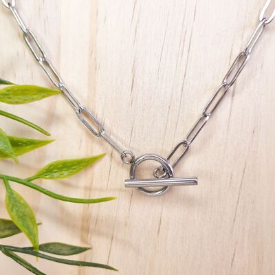 Simple Stainless Steel Toggle Necklace