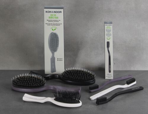 ECO pneumatic hair brush with boar bristle and nylon pins