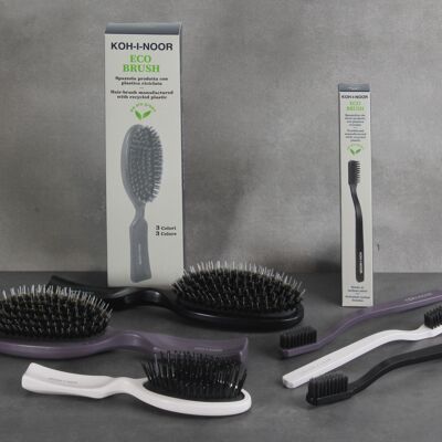 Brosse à cheveux pneumatique ECO avec poils de sanglier et épingles en nylon