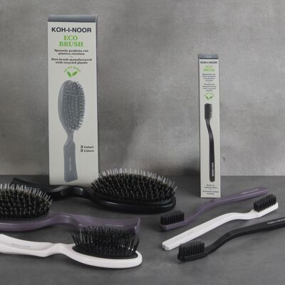 ECO pneumatic hair brush with boar bristle and nylon pins