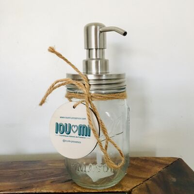 Glass and steel pump bottle IOUMI PROVENCE X6