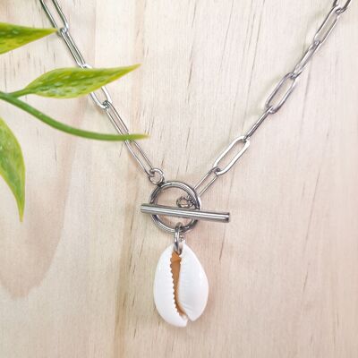 Stainless Steel Seashell Toggle Necklace