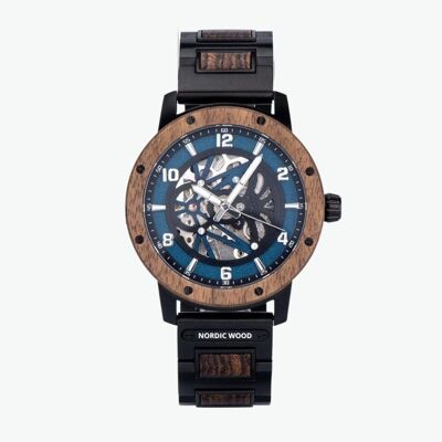 Montre en Bois Automatique - Black Lava