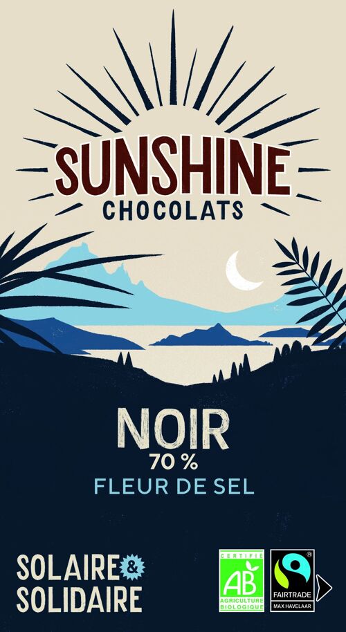 Tablette de Chocolat - Noir fleur de sel bio et équitable