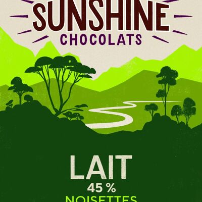 Tablette de Chocolat - Lait noisettes torréfiées bio et équitable