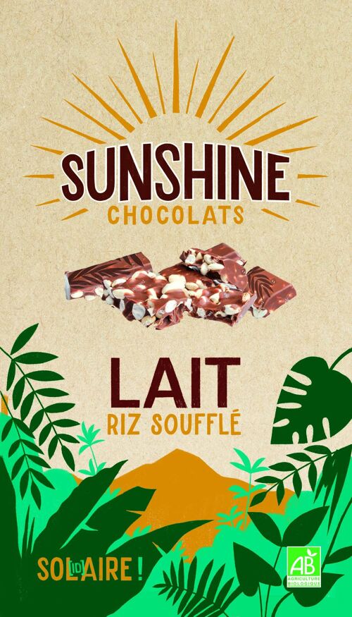 Tablette de Chocolat - Lait riz soufflé bio