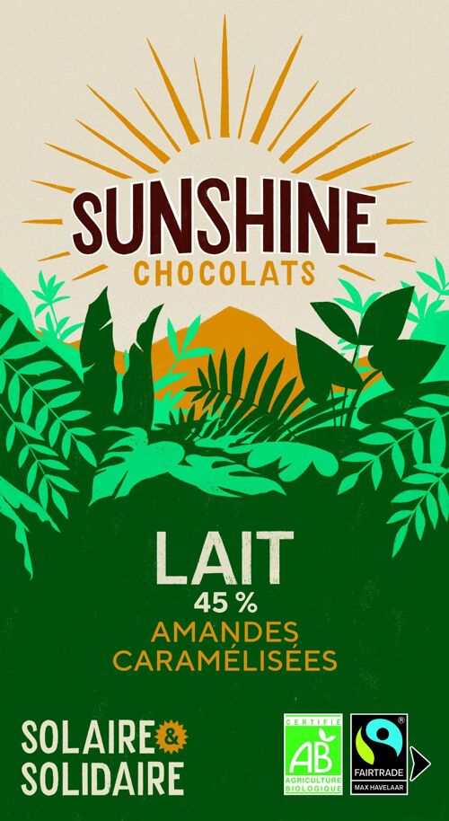 Tablette de Chocolat - Lait amandes caramélisées bio & équitable