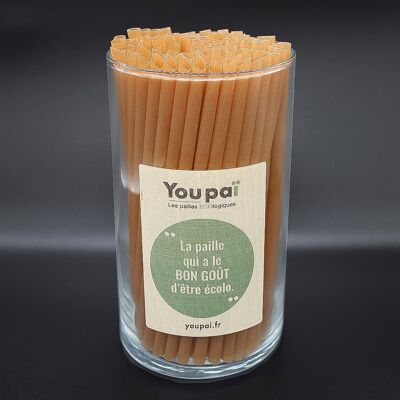 Single-use sugar cane straw 6×140 mm (pack of 700)